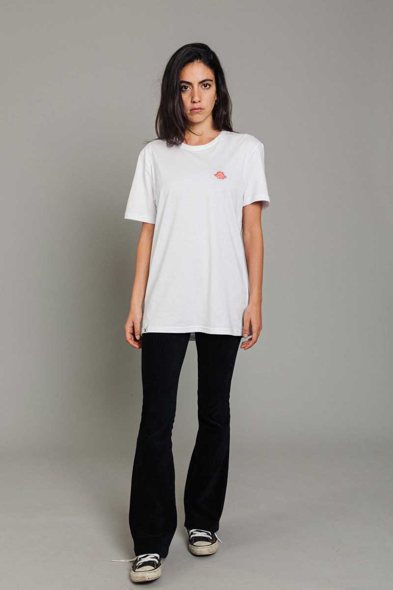 Stegosaurus Unisex Shirt in weiß KREUZUEBER