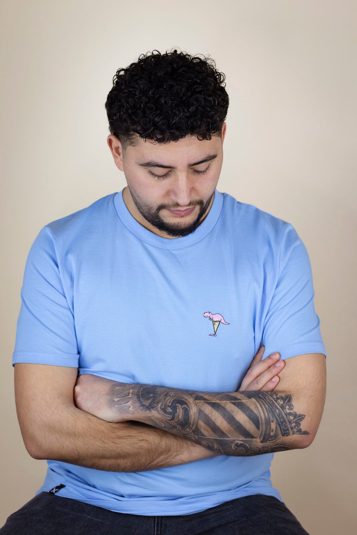 Tiry Eis Unisex Dino T-Shirt Blau