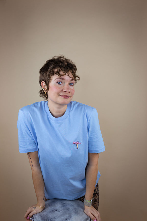 Tiry Eis Unisex Dino T-Shirt Blau
