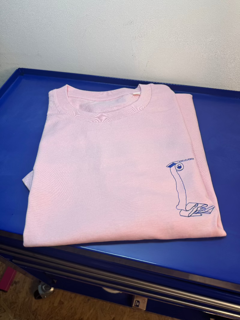 KLO TIRY Unisex Dino T-Shirt ROSA mit Blauen Druck