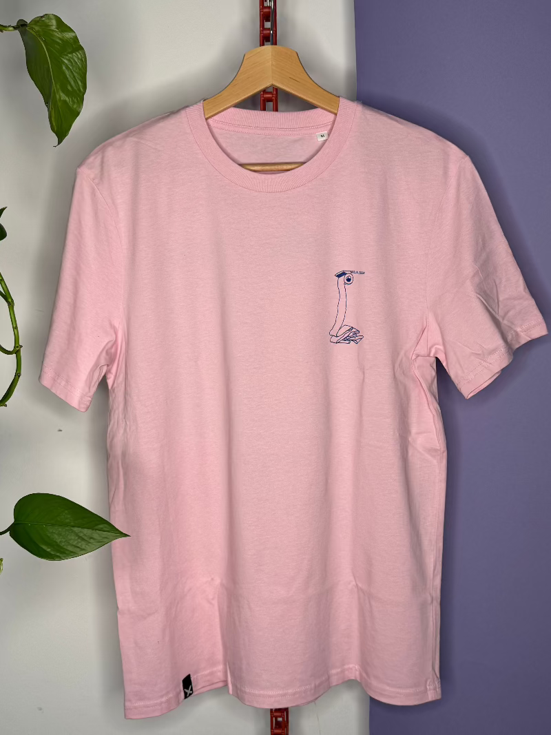KLO TIRY Unisex Dino T-Shirt ROSA mit Blauen Druck