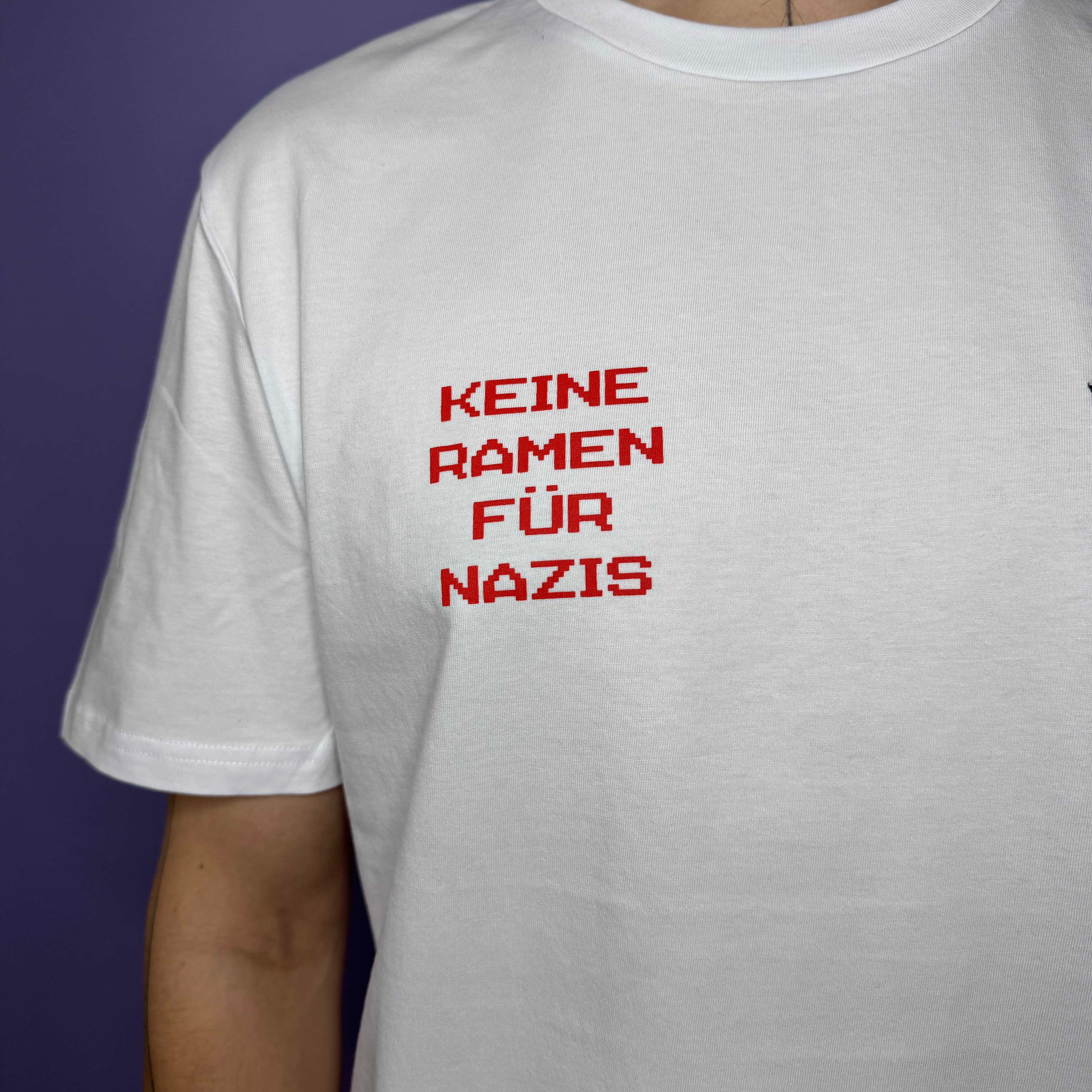 KEINE RA(H)MEN FÜR NAZIS Dino T-Shirt Weiß