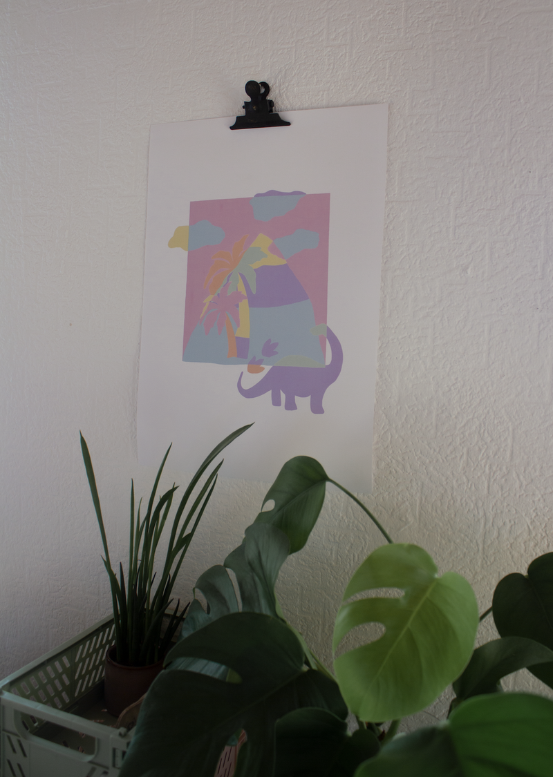 PASTELL-DINO POSTER DIN-A3 Poster KREUZUEBER 